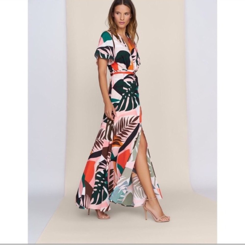 Hutch Kiera Floral Palm Wrap Dress Anthropologie
